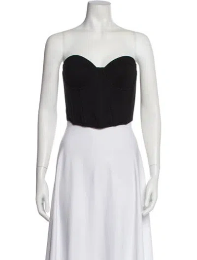 Pre-owned Fleur Du Mal Strapless Crop Top In Black