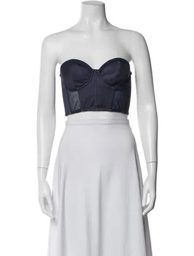 Pre-owned Fleur Du Mal Strapless Crop Top In Blue