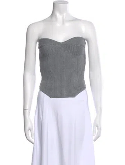 Pre-owned Fleur Du Mal Strapless Crop Top In Gray