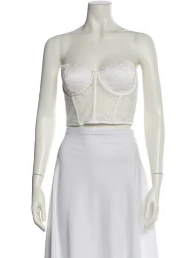 Pre-owned Fleur Du Mal Strapless Crop Top In Neutral