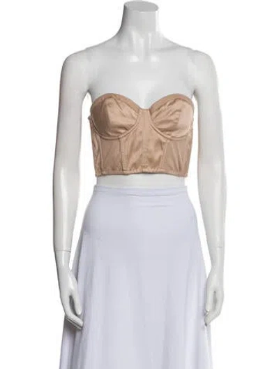 Pre-owned Fleur Du Mal Strapless Crop Top In Neutral