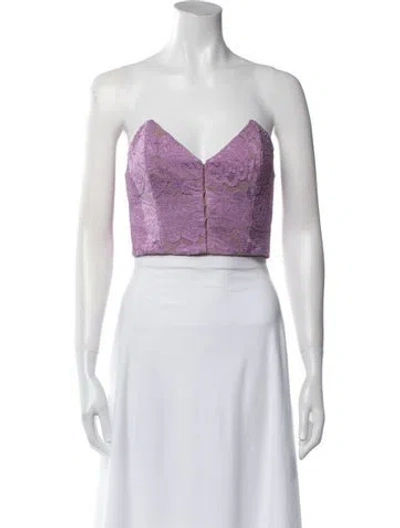 Pre-owned Fleur Du Mal Strapless Crop Top In Purple