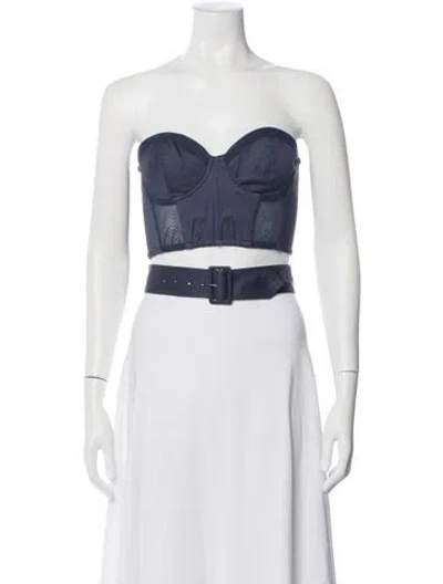 Pre-owned Fleur Du Mal Strapless Crop Top In Silver