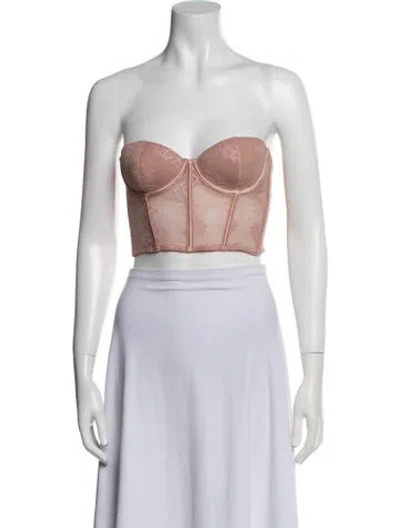 Pre-owned Fleur Du Mal Strapless Crop Top W/ Tags In Neutral