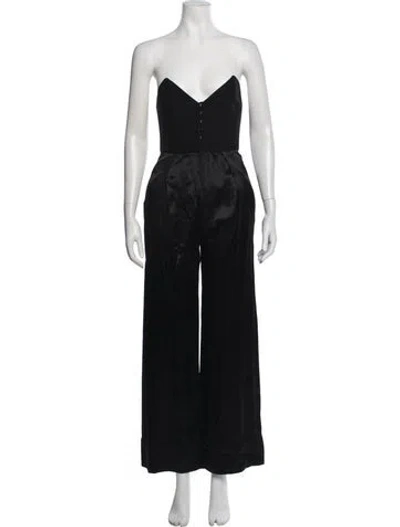 Pre-owned Fleur Du Mal Strapless Jumpsuit In Black