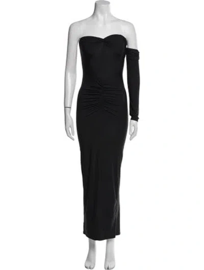 Pre-owned Fleur Du Mal Strapless Long Dress In Black