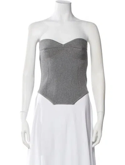 Pre-owned Fleur Du Mal Strapless Top In Gray