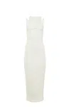 Fleur Du Mal Strappy Ribbed Maxi Dress In Ecru