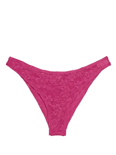 Fleur Du Mal Stretch Lace Briefs In Pink
