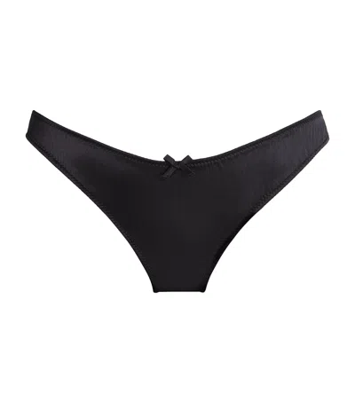 Fleur Du Mal Stretch-silk Luxe Cheeky Briefs In Black