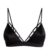 Fleur Du Mal Stretch-silk Luxe Triangle Bra In Black