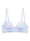 Fleur Du Mal Striped Lace-detail Bra In Blue
