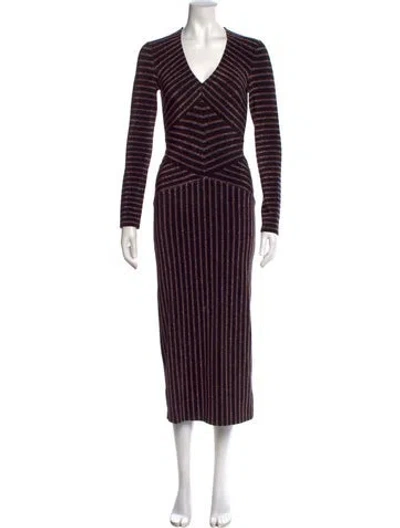 Pre-owned Fleur Du Mal Striped Long Dress