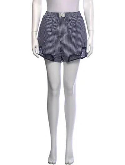 Pre-owned Fleur Du Mal Striped Mini Shorts In Blue