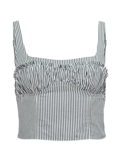Fleur Du Mal Striped Top In Black
