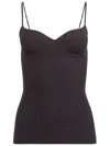 Fleur Du Mal Scooped Neck Built-in Bra Cami In Black
