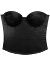 Fleur Du Mal Sweetheart Neck Silk Bustier In Black