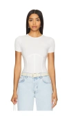 Fleur Du Mal Organic Cotton T-shirt Bodysuit Ivory In 象牙白
