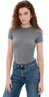Fleur Du Mal Organic Cotton T-shirt Bodysuit In Grey