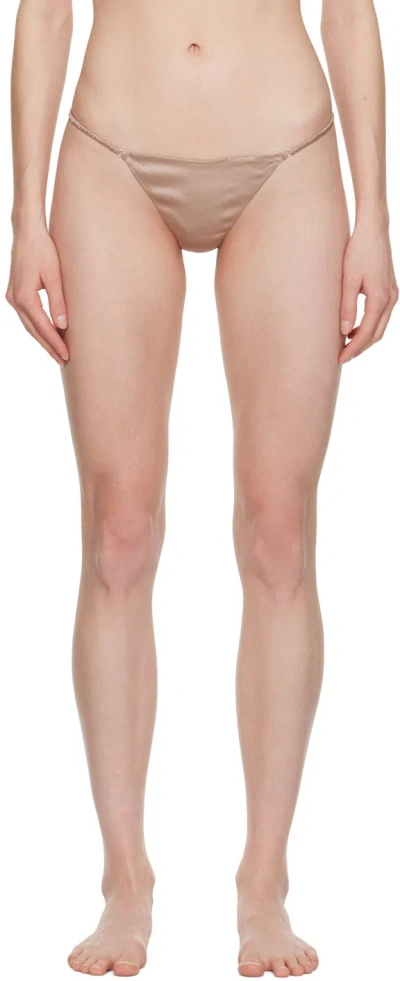 Fleur Du Mal Tan Luxe V-string Thong In 8300 Tan