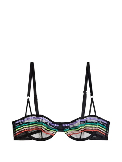 Fleur Du Mal Taste Le Rainbow Balconette Bra In Animal Print