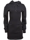 Fleur Du Mal Terry Hooded Dress In Black