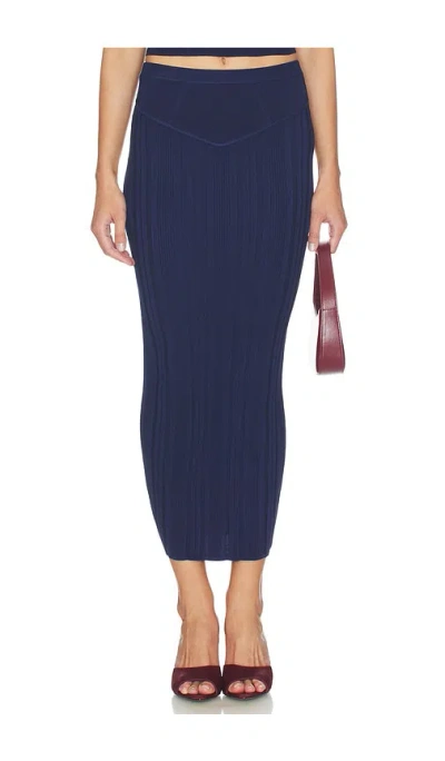 Fleur Du Mal Three Way Rib Skirt In Blue