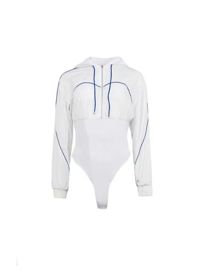 Fleur Du Mal Trackstar Bodysuit In White
