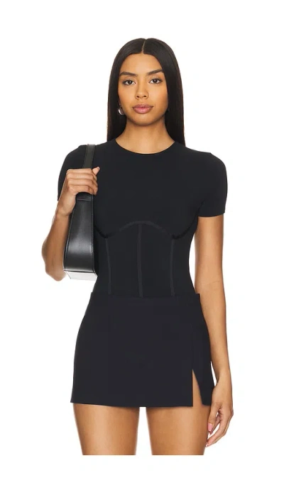 Fleur Du Mal T-shirt Bodysuit In Black