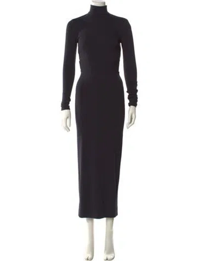 Pre-owned Fleur Du Mal Turtleneck Long Dress In Black