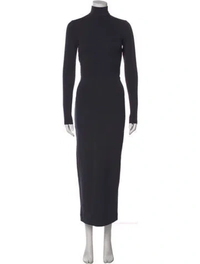 Pre-owned Fleur Du Mal Turtleneck Long Dress In Blue