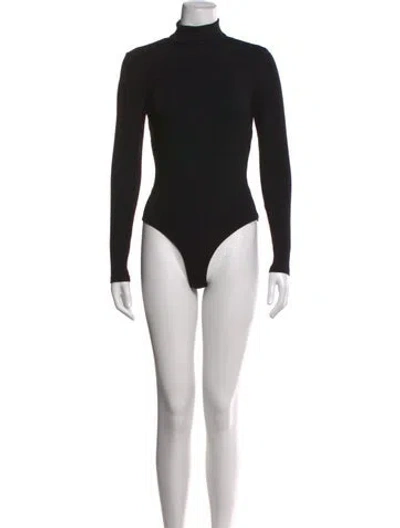Pre-owned Fleur Du Mal Turtleneck Long Sleeve Bodysuit In Black