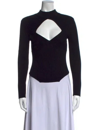 Pre-owned Fleur Du Mal Turtleneck Long Sleeve Bodysuit In Black