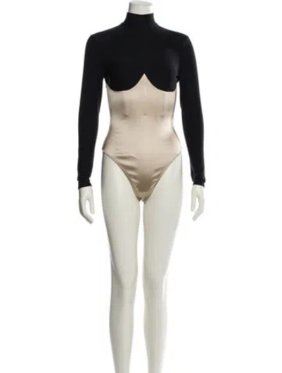 Pre-owned Fleur Du Mal Turtleneck Long Sleeve Bodysuit In Neutral