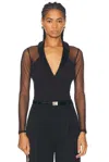 Fleur Du Mal Tuxedo Bodysuit In Black