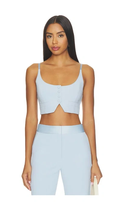 Fleur Du Mal Tuxedo Crop Vest In Blue