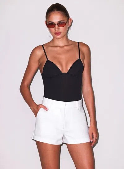 Fleur Du Mal Tuxedo Shorts Ivory In White
