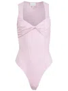 Fleur Du Mal Jersey Knot Bodysuit In Rosa