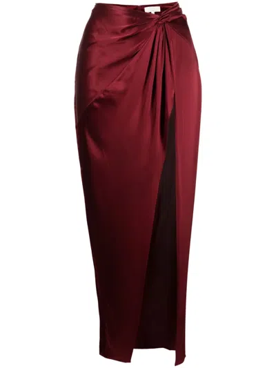 Fleur Du Mal Twist Knot Skirt In Red