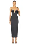 Fleur Du Mal U-plunge Maxi Dress In Black