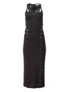 Fleur Du Mal Undo Me Button-embellished Midi Dress In Black