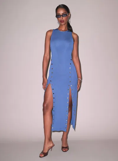 Fleur Du Mal Undo Me Racer Dress In Dusk Blue