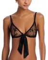 Fleur Du Mal Black Untie Me Demi Bra In Black