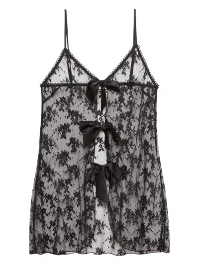 Fleur Du Mal Untie Me Nightdress In Black