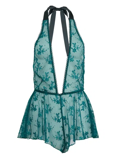 Fleur Du Mal Untie Me Playsuit In Green