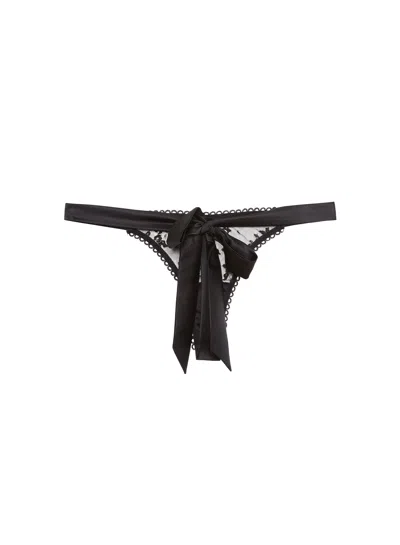 Fleur Du Mal Untie Me Thong In Black