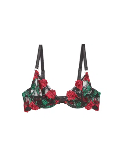 FLEUR DU MAL VAMPIRE ROSE EMBROIDERY DEMI BRA