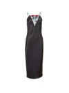 Fleur Du Mal Vampire Rose Embroidery Slip Dress In Black