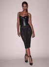 Fleur Du Mal Vegan Leather Bustier Top In Black