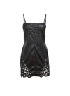 Fleur Du Mal Guipure Embroidery Mini Dress In Black
